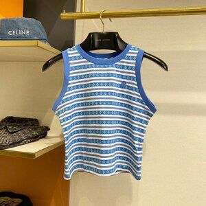 Chrome Hearts striped jacquard sword-embroidered tank top